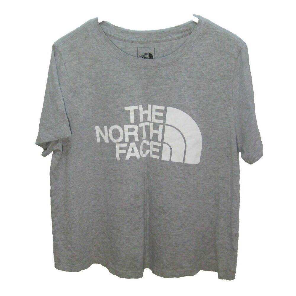 THE NORTH FACE Women's (Size Plus 1X) Gray Short Sleeve Logo Graphic T-Shirt Top